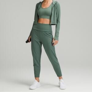 Lululemon Align Ribbed Waist Cropped Jogger Womens Sz 4 Tidewater Teal Stretch